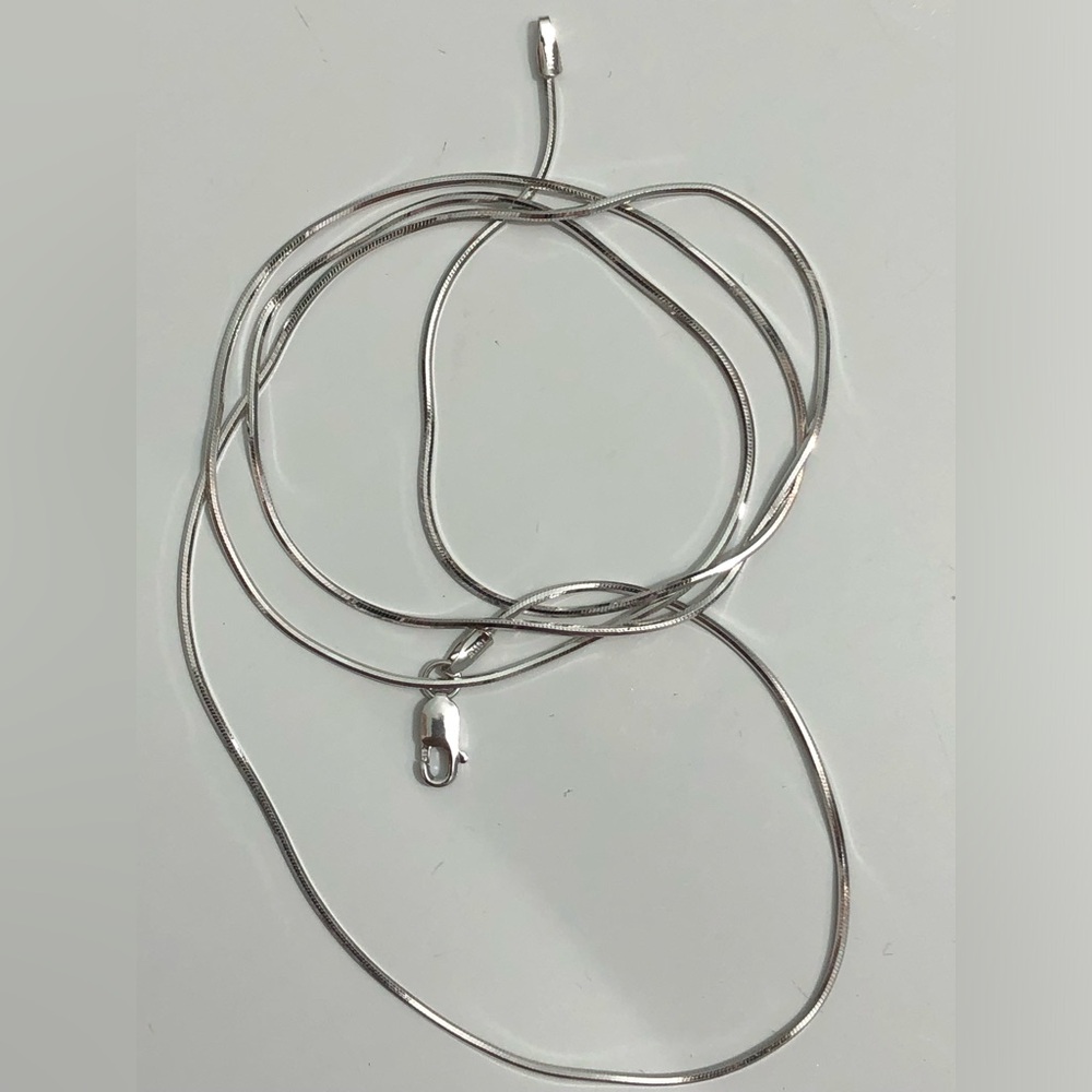 Vintage 14k White Gold Italy Snake Link Chain Necklace 4.87g  22in Long